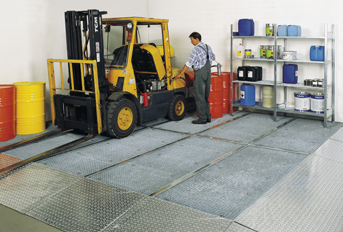 Torque floor setup with forklift use