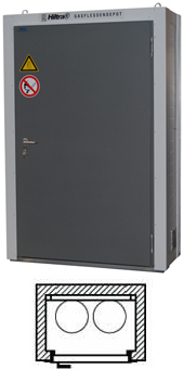 Hiltra F60 gasflesgevelkast model GK-MS 2
