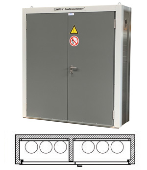 Hiltra F60 gasflesgevelkast model GK-MS 6