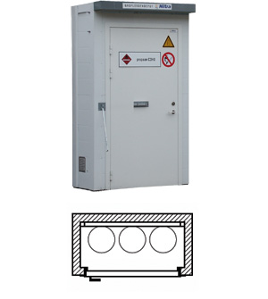 Hiltra F60 gasflesgevelkast model GK-MS 3