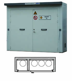 Hiltra F60 gasflesgevelkast model GK-MS 4-bw
