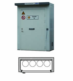 Hiltra F60 gasflesgevelkast model GK-MS 4