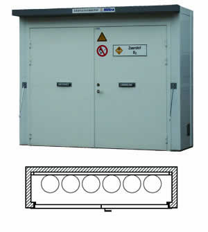 Hiltra F60 gasflesgevelkast model GK-MS 6
