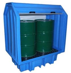 Minicontainer KMC2 kunststof voor 2x 200 L vat