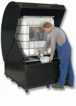 Minicontainer uit HDPE model KT-PG met aftapruimte